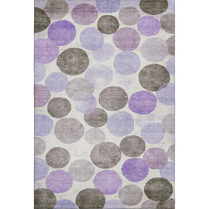 HomeRoots 9' X 12' Stylish Purple Brown Ivory Geometric Area Rug – Washable, UV-Protected & Stain Resistant! 707412