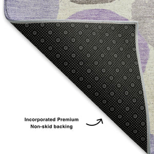 HomeRoots 9' X 12' Stylish Purple Brown Ivory Geometric Area Rug – Washable, UV-Protected & Stain Resistant! 707412