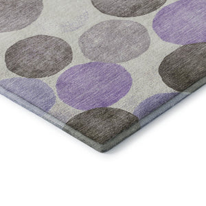 HomeRoots 9' X 12' Stylish Purple Brown Ivory Geometric Area Rug – Washable, UV-Protected & Stain Resistant! 707412