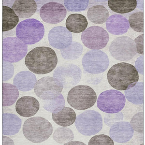 HomeRoots 9' X 12' Stylish Purple Brown Ivory Geometric Area Rug – Washable, UV-Protected & Stain Resistant! 707412