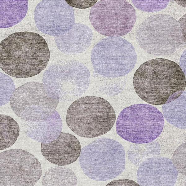 HomeRoots 10' X 14' Stylish Purple Brown Ivory Geometric Washable Area Rug with Stain & UV Protection 707413