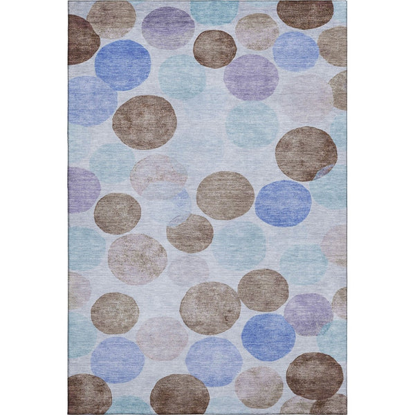 HomeRoots 10' X 14' Stylish Sky Blue, Lavender & Taupe Geometric Washable Area Rug with UV Protection & Soft Pile 707419