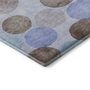 HomeRoots 10' X 14' Stylish Sky Blue, Lavender & Taupe Geometric Washable Area Rug with UV Protection & Soft Pile 707419