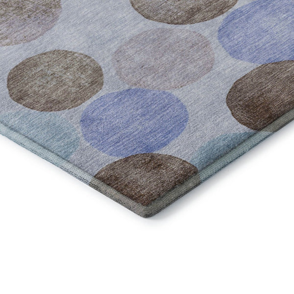 HomeRoots 10' X 14' Stylish Sky Blue, Lavender & Taupe Geometric Washable Area Rug with UV Protection & Soft Pile 707419