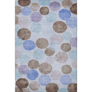HomeRoots 10' X 14' Stylish Sky Blue, Lavender & Taupe Geometric Washable Area Rug with UV Protection & Soft Pile 707419