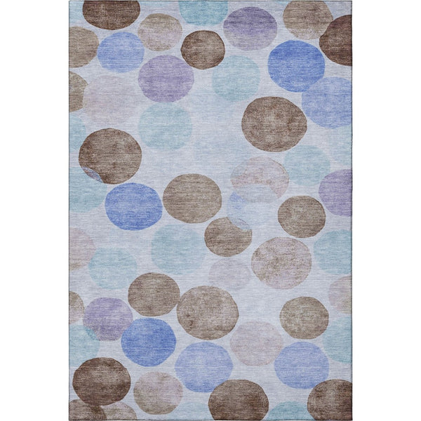 HomeRoots 10' X 14' Stylish Sky Blue, Lavender & Taupe Geometric Washable Area Rug with UV Protection & Soft Pile 707419