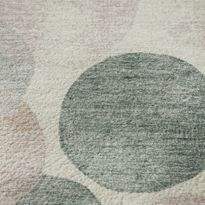 HomeRoots 8' X 10' Washable Salmon, Emerald & Ivory Geometric Area Rug with UV Protection for Stylish Spaces 707423