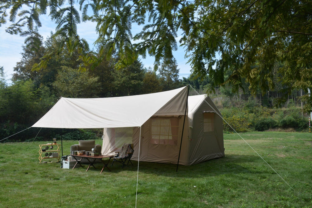 English Elm 9.8x13ft Inflatable Glamping Tent with Canopy Waterproof Air Beam Easy Setup 4 Person W640P244861