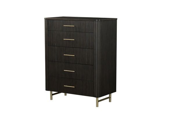 English Elm Clayten Five Drawer Espresso Chest Dovetail Build for Bedroom Storage B2756P506234