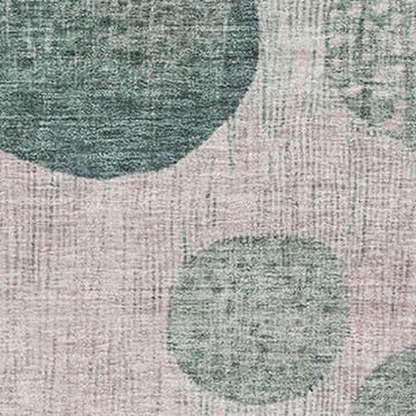 HomeRoots 10' Geometric Washable Area Rug in Green, Mauve & Beige - UV Protected, Stain-Resistant Design! 707437