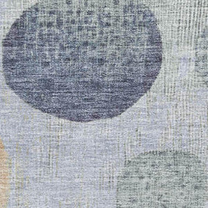 HomeRoots 9' X 12' Washable Geometric Area Rug in Denim Blue, Green & Peach – Durable, UV-Protected Design! 707442