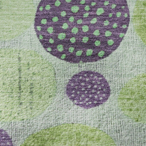 HomeRoots 8' X 10' Stylish Purple & Green Geometric Washable Area Rug with UV Protection for High-Traffic Areas 707453