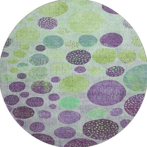 HomeRoots 8' X 10' Stylish Purple & Green Geometric Washable Area Rug with UV Protection for High-Traffic Areas 707453
