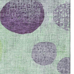 HomeRoots 9' X 12' Vibrant Purple & Green Geometric Washable Area Rug with UV Protection for Modern Spaces 707454