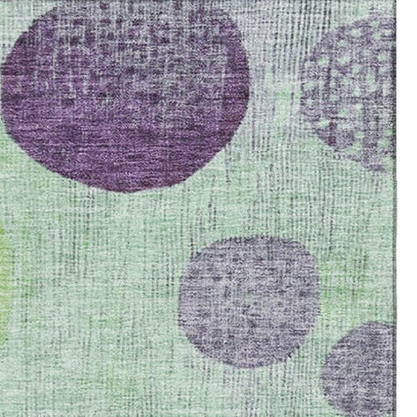 HomeRoots 9' X 12' Vibrant Purple & Green Geometric Washable Area Rug with UV Protection for Modern Spaces 707454