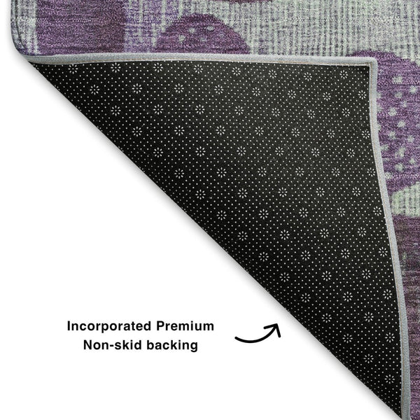 HomeRoots 10' Geometric Purple and Green Washable Area Rug - UV Resistant, Durable, Stylish for High-Traffic Spaces 707455