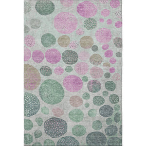 HomeRoots 5' X 8' Sage and Blush Geometric Area Rug - Stylish, Washable, UV Protected for Modern Living Spaces 707457