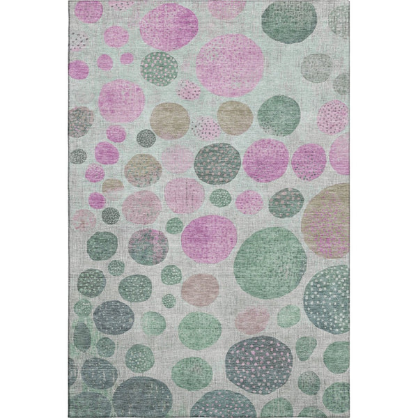 HomeRoots 10' X 14' Stylish Sage and Blush Geometric Washable Area Rug with UV Protection for Modern Spaces 707461