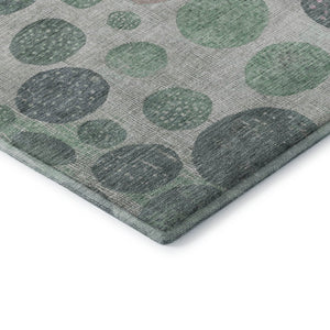 HomeRoots 10' X 14' Stylish Sage and Blush Geometric Washable Area Rug with UV Protection for Modern Spaces 707461