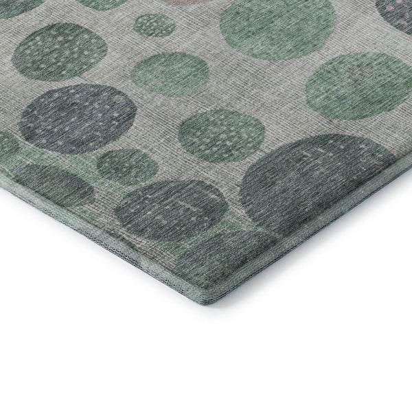 HomeRoots 10' X 14' Stylish Sage and Blush Geometric Washable Area Rug with UV Protection for Modern Spaces 707461