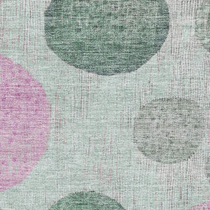 HomeRoots 10' X 14' Stylish Sage and Blush Geometric Washable Area Rug with UV Protection for Modern Spaces 707461