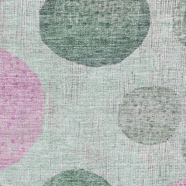HomeRoots 10' X 14' Stylish Sage and Blush Geometric Washable Area Rug with UV Protection for Modern Spaces 707461