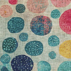 HomeRoots 10' X 14' Washable Geometric Area Rug in Teal, Pink & Gold - UV Protected, Durable & Stylish Decor 707467