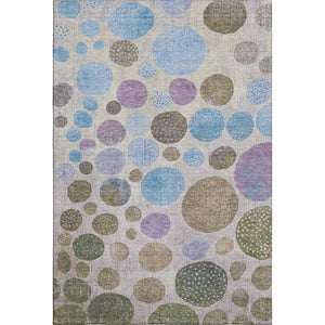 HomeRoots 9' X 12' Geometric Area Rug in Taupe, Blue & Beige - Washable, UV-Protected, Non-Slip Design! 707472