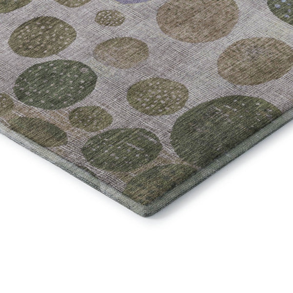 HomeRoots 9' X 12' Geometric Area Rug in Taupe, Blue & Beige - Washable, UV-Protected, Non-Slip Design! 707472