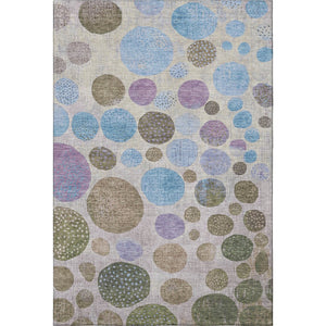HomeRoots 9' X 12' Geometric Area Rug in Taupe, Blue & Beige - Washable, UV-Protected, Non-Slip Design! 707472