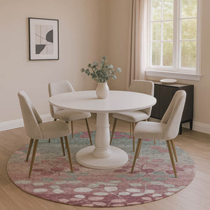 HomeRoots 8' X 10' Floral Washable Area Rug in Blush & Emerald - UV Protection, Stain Resistant & Easy Care! 707477