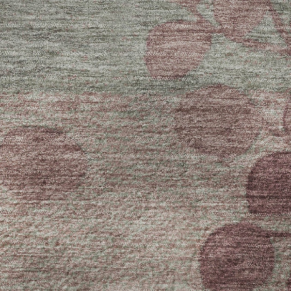 HomeRoots 8' X 10' Floral Washable Area Rug in Blush & Emerald - UV Protection, Stain Resistant & Easy Care! 707477