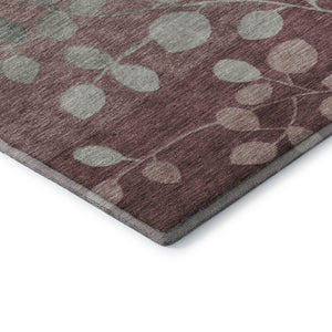 HomeRoots 10' X 14' Blush & Emerald Floral Washable Area Rug - UV Protected, Stain Resistant, Durable Design 707479
