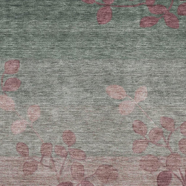 HomeRoots 10' X 14' Blush & Emerald Floral Washable Area Rug - UV Protected, Stain Resistant, Durable Design 707479
