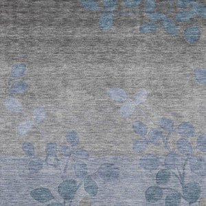 HomeRoots 5' X 8' Denim Blue Floral Area Rug - Stylish, Washable, UV Protection, Non-Slip for Busy Homes 707481