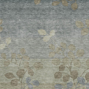 HomeRoots 5' X 8' Khaki and Gray Floral Area Rug - Washable, UV-Protected, Stain-Resistant for Busy Homes 707493