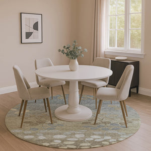HomeRoots 8' X 10' Washable Khaki & Gray Floral Area Rug - Durable, Stain-Resistant, UV Protected Design! 707495