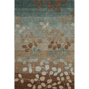 HomeRoots 5' X 8' Coffee And Gray Floral Area Rug - Durable, Washable, UV-Protected, Kid & Pet Friendly Design! 707499