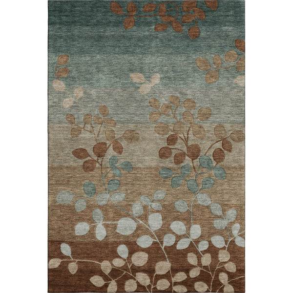 HomeRoots 5' X 8' Coffee And Gray Floral Area Rug - Durable, Washable, UV-Protected, Kid & Pet Friendly Design! 707499