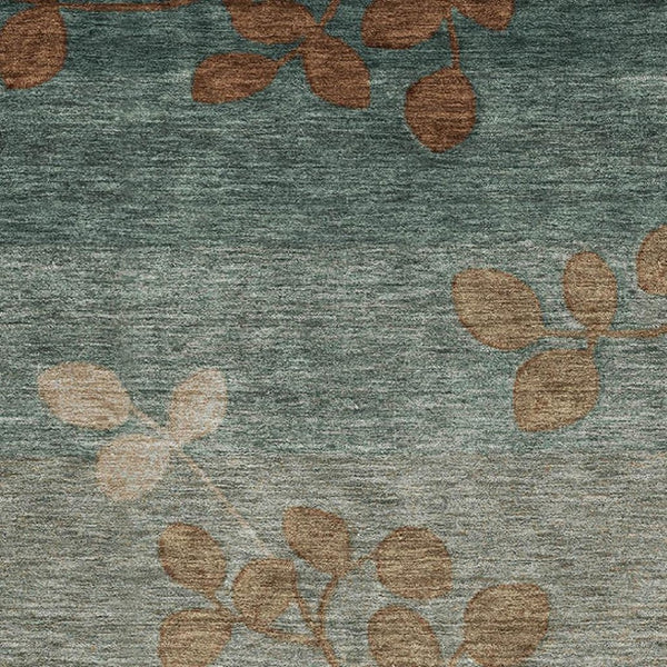 HomeRoots 5' X 8' Coffee And Gray Floral Area Rug - Durable, Washable, UV-Protected, Kid & Pet Friendly Design! 707499