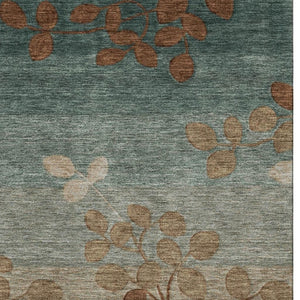 HomeRoots 5' X 8' Coffee And Gray Floral Area Rug - Durable, Washable, UV-Protected, Kid & Pet Friendly Design! 707499