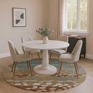 HomeRoots 8' X 10' Coffee and Gray Floral Washable Area Rug – UV Protected, Stain Resistant, Pet Friendly! 707501