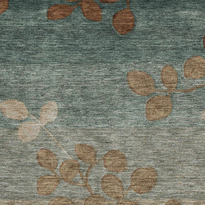 HomeRoots 10' X 14' Coffee and Gray Floral Area Rug | Durable, Washable, UV-Protected for Homes with Kids & Pets 707503