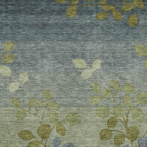 HomeRoots 9' X 12' Floral Area Rug in Olive Green & Gray – Stylish, Washable, UV-Protected, Stain-Resistant Design 707508