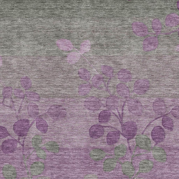 HomeRoots 5' X 8' Floral Area Rug in Purple & Gray - Washable, Stain Resistant, UV Protected for Busy Homes 707511