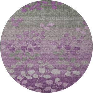 HomeRoots 8' X 10' Purple And Gray Floral Area Rug - Stylish, Washable, UV-Protected for Busy Homes & Kids! 707513