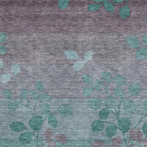HomeRoots 10' X 14' Teal and Gray Floral Area Rug - Washable, UV-Protected, Kid & Pet-Friendly Design for Homes 707521