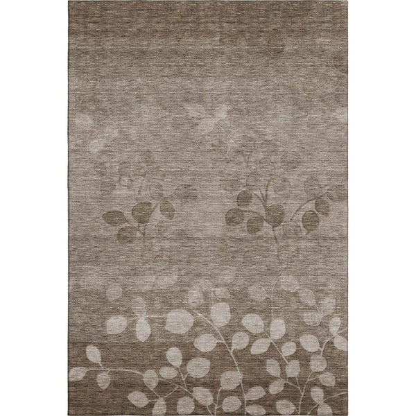 HomeRoots 5' X 8' Floral Washable Area Rug in Taupe & Beige - Durable, UV Protected, Ideal for Busy Homes 707523