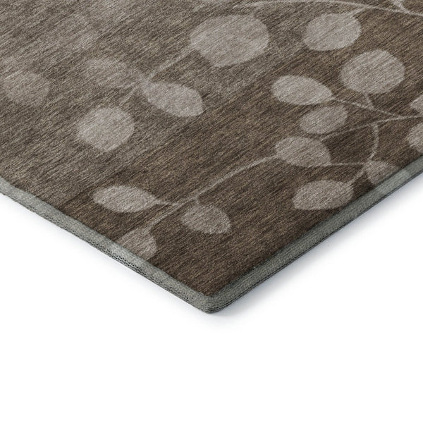 HomeRoots 5' X 8' Floral Washable Area Rug in Taupe & Beige - Durable, UV Protected, Ideal for Busy Homes 707523