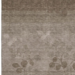 HomeRoots 5' X 8' Floral Washable Area Rug in Taupe & Beige - Durable, UV Protected, Ideal for Busy Homes 707523